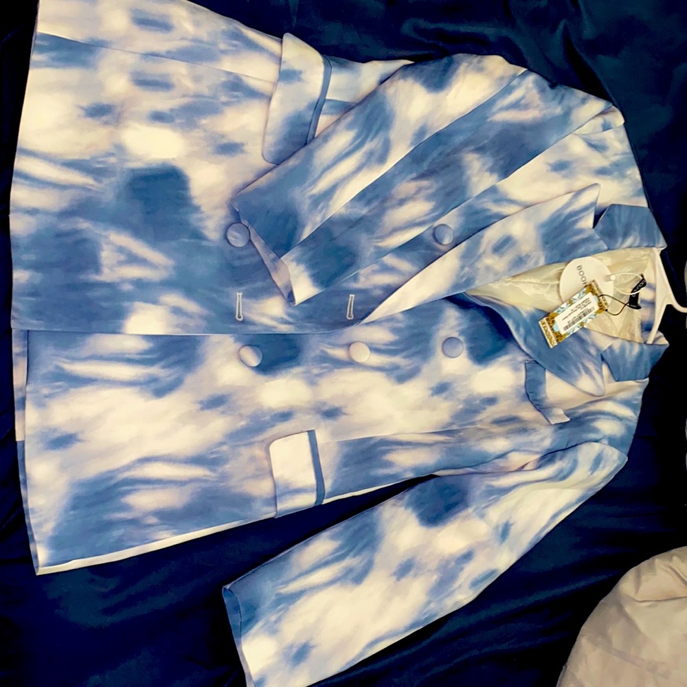 Tie dye over size powder blue blazer NEVER WORN SIZE US6 UK 10